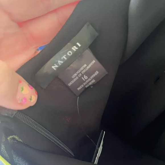 Josie by Natori NWT Black Leaf Halter Jumpsuit size 16 floral colorful women’s - Picture 6 of 11